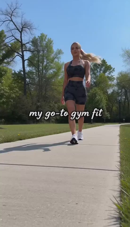 Tie-Dye Seamless Shorts Set product video