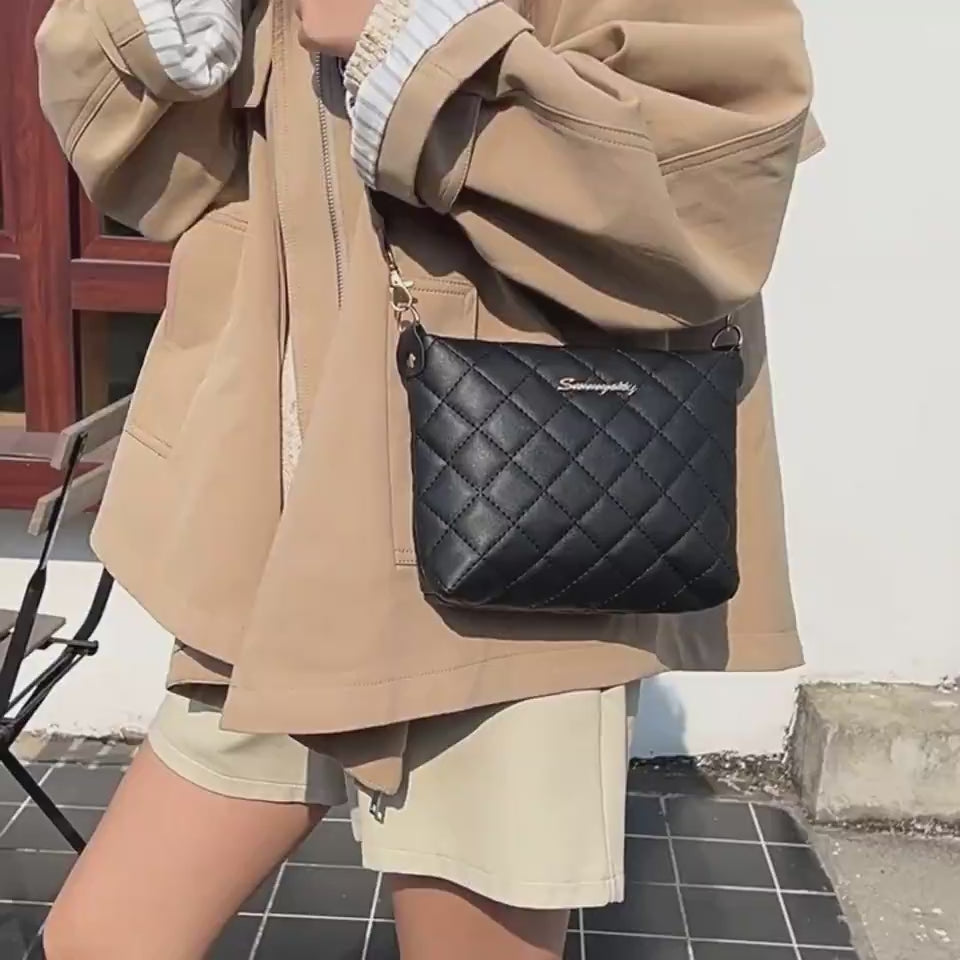 Small Messenger Bag For Women Trend Lingge Embroidery Female Shoulder Bags Fashion Chain Ladies Crossbody Purse product video
